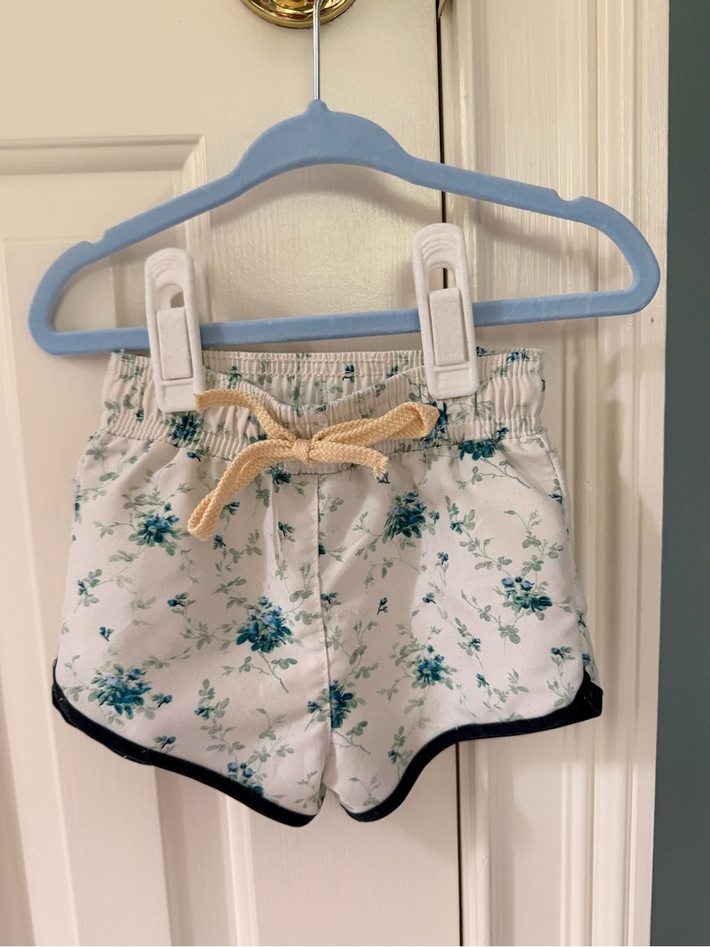 Brock Collection for Minnow White Floral Drawstring Shorts Swim Trunks 1